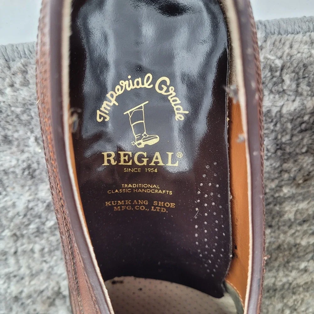 Imperial Grade Regal Wing Tip Brogue Brown Leather‎ Oxford USA Mens 7.5